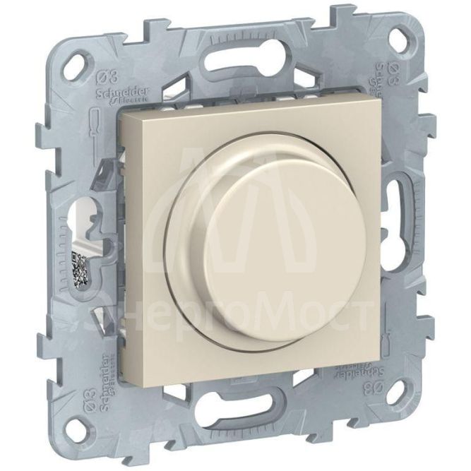 Светорегулятор UNICA NEW LED поворотно-нажимной универс. 5-200Вт беж. SchE NU551444