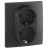 Розетка 2-м СП Etika 16А IP20 250В 2P+E с заземл. немецк. стандарт винт. клеммы в сборе антрацит Leg 672623
