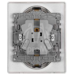 Розетка 2-м СП Etika 16А IP20 250В 2P+E с заземл. немецк. стандарт винт. клеммы в сборе антрацит Leg 672623