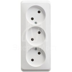 Розетка 3-м ОП Этюд 16А IP20 без заземл. без защ. шторок бел. SchE PA16-009B