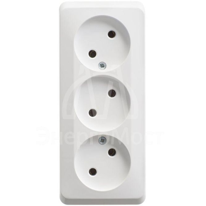 Розетка 3-м ОП Этюд 16А IP20 без заземл. без защ. шторок бел. SchE PA16-009B