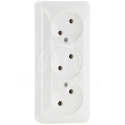 Розетка 3-м ОП Этюд 16А IP20 без заземл. без защ. шторок бел. SchE PA16-009B