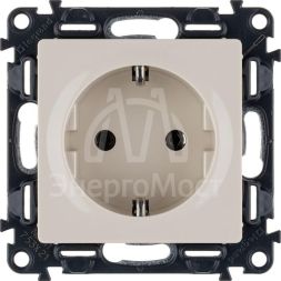 Механизм розетки 1-м СП Valena Life 16А IP2X 250В 2К+З с лиц. панелью безвинт. зажимы сл. кость Leg 753521