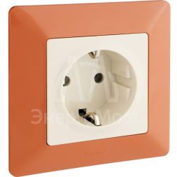 Механизм розетки 1-м СП Valena Life 16А IP2X 250В 2К+З с лиц. панелью безвинт. зажимы сл. кость Leg 753521