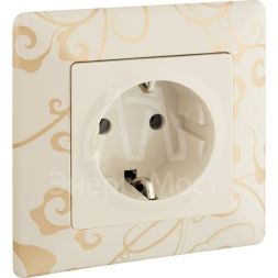 Механизм розетки 1-м СП Valena Life 16А IP2X 250В 2К+З с лиц. панелью безвинт. зажимы сл. кость Leg 753521