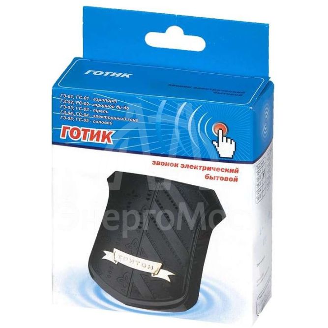 Звонок проводной Готик соловей 220В 80-90дБА черн./зол. Тритон ГЗ-05
