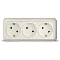 Розетка 3-м ОП Олимп без заземл. сл. кость UNIVersal 1166