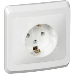 Розетка 1-м СП Этюд 16А с заземл. бел. SchE PC16-003B