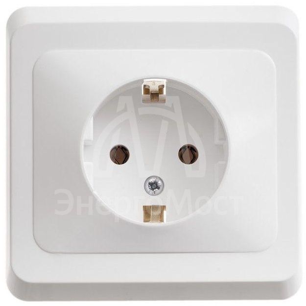 Розетка 1-м СП Этюд 16А с заземл. бел. SchE PC16-003B