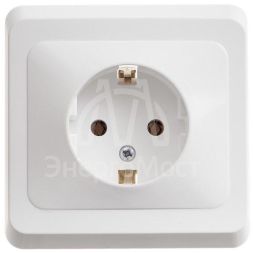 Розетка 1-м СП Этюд 16А с заземл. бел. SchE PC16-003B