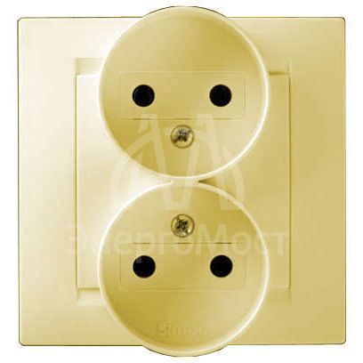 Розетка 2-м СП Simon15 16А IP20 без заземл. сл. кость Simon 1590457-031