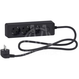 Удлинитель UNICA EXTEND 3 розетки 2К+З кабель 1.5м черн. SchE ST9431B