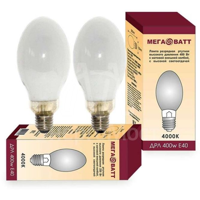 Лампа газоразрядная ртутная ДРЛ 400 E40 (15) МЕГАВАТТ 03021