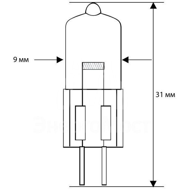 Лампа галогенная JC 35Вт 12В капс. g4 Camelion 2169