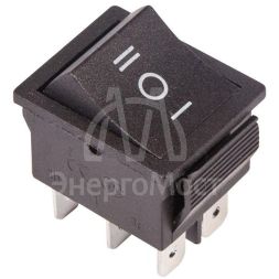 Выключатель клавишный 250В 15А (6с) (ON)-OFF-(ON) с нейтралью (RWB-508 SC-767) черн. Rexant 36-2370