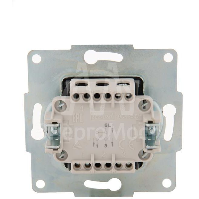 Механизм выключателя 2-кл. 1п СП Karina 10А IP20 жемчуж./бел. перламутр LEZARD 707-3088-101