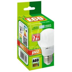 Лампа светодиодная PLED-ECO-A60 7Вт грушевидная 5000К холод. бел. E27 570лм 230В JazzWay 1033192
