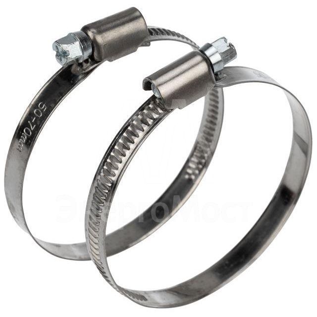 Хомут стальной червячный 50-70 (Россия) Rexant 07-0650