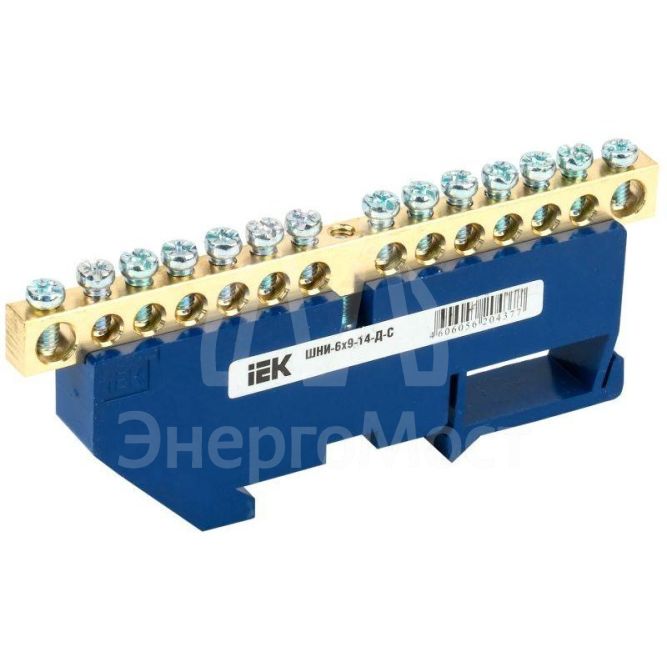 Шина нулевая на DIN-изол. ШНИ 6х9-14-Д-С IEK YNN10-69-14D-K07