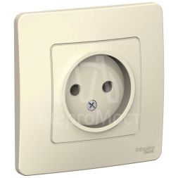 Розетка 1-м СП Blanca 16А IP20 250В без заземл. без защ. шторок молоч. SE BLNRS000012