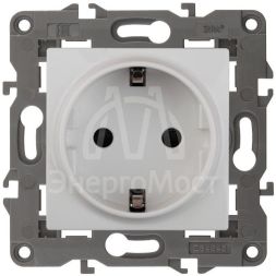 Розетка 1-м СП Эра Elegance 14-2101-01 16А IP20 16AX 250В 2P+E Schuko бел. Эра Б0034264