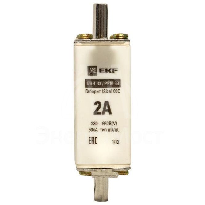 Вставка плавкая ППН-33 100/2А габарит 00C PROxima EKF fus-33/100/2
