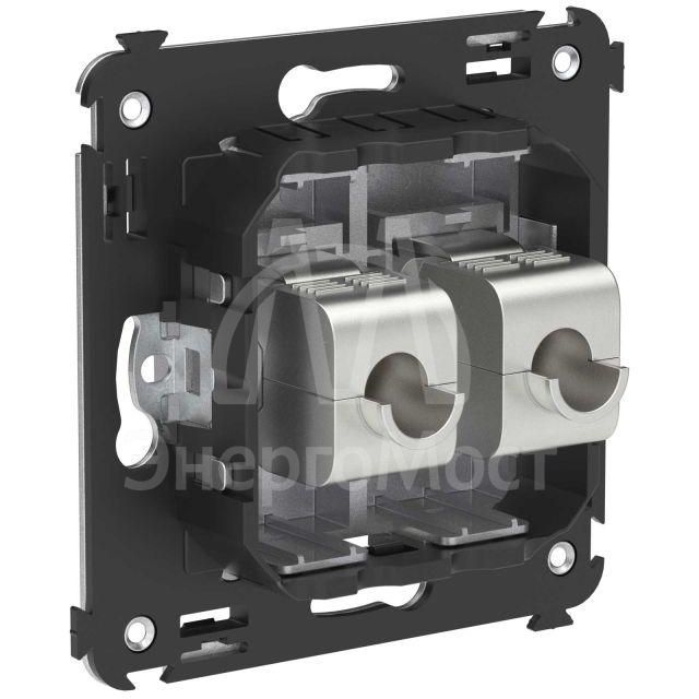 Розетка компьютерная 2-м СП Avanti &amp;quot;Закаленная сталь&amp;quot; RJ45 кат.5E без шторок экранир. механизм DKC 4404764