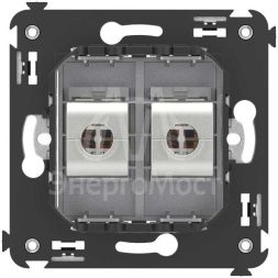 Розетка компьютерная 2-м СП Avanti &amp;quot;Закаленная сталь&amp;quot; RJ45 кат.5E без шторок экранир. механизм DKC 4404764
