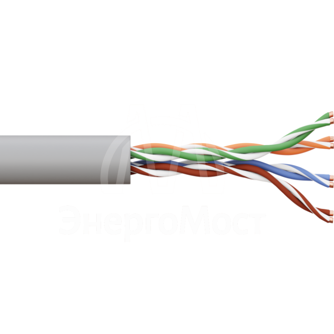 Кабель витая пара U/UTP кат.5e 4 пары solid оболочка PVC сер. TERACOM EKF TRC-5EUTP-04PVC-GY-IN3