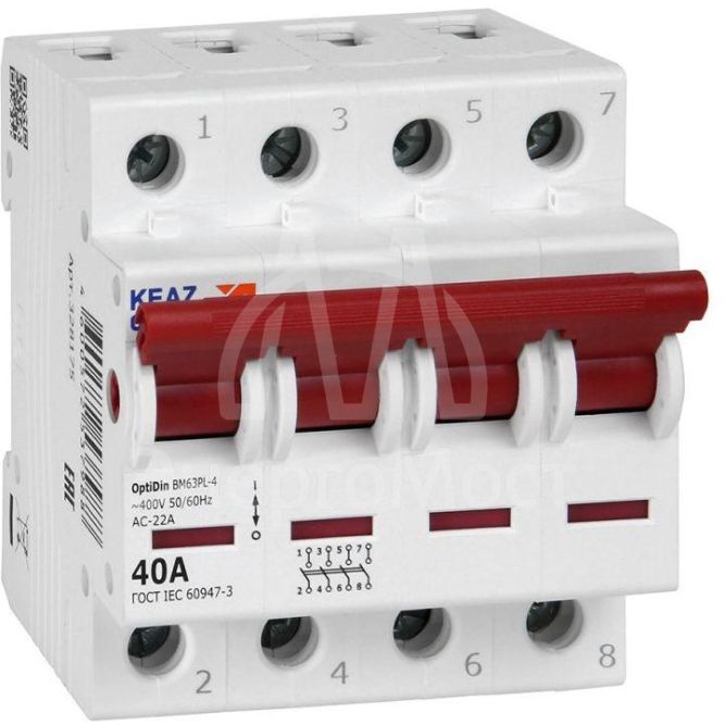 Выключатель нагрузки модульный OptiDin BM63PL-440-УХЛ3 (ВМ63PL) КЭАЗ 328175