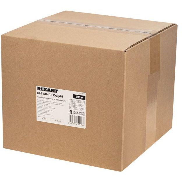 Кабель греющий (нагрев.) саморег. SRL16-2 неэкранированный 16Вт/м 0.88кв.мм/105м 300м Rexant 51-0274
