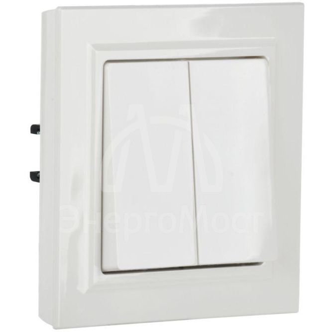 Выключатель проходной 2-кл. СП BRITE ВС10-2-6-БрБ 10А бел. IEK BR-V22-0-10-K01