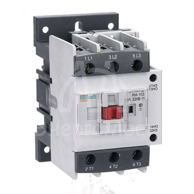 Контактор КМ-103 50А 220В 1НО+1НЗ AC3 -11 DEKraft 22133DEK