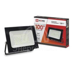 Прожектор светодиодный СДО-7 100Вт 6500К IP65 9000лм 230В черн. IN HOME 4690612034652