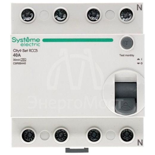 Выключатель дифференциального тока (ВДТ) 40А 4P 30мА Тип-A 400В City9 Set SE C9R68440
