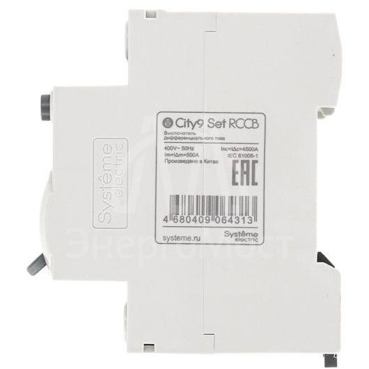 Выключатель дифференциального тока (ВДТ) 40А 4P 30мА Тип-A 400В City9 Set SE C9R68440