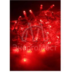 Гирлянда светодиодная 80LED красн. прозр. провод 8.8м (7.3+1.5) 8 режимов мигания IP20 красн. Космос KOC_GIR80LED_R