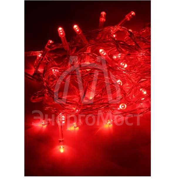 Гирлянда светодиодная 80LED красн. прозр. провод 8.8м (7.3+1.5) 8 режимов мигания IP20 красн. Космос KOC_GIR80LED_R