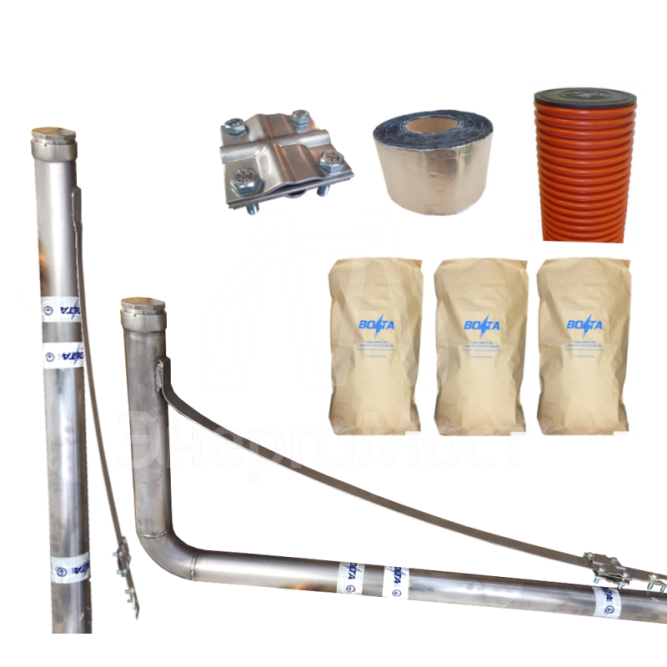 Комплект электролитического заземления вертикальный 9 метров | Стенка 2мм