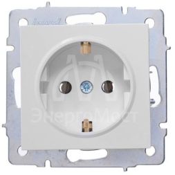 Розетка 1-м СП Vesna с заземл. ПБТ механизм бел. LEZARD 742-0288-122B