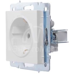 Розетка 1-м СП Vesna с заземл. ПБТ механизм бел. LEZARD 742-0288-122B