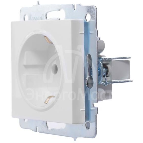 Розетка 1-м СП Vesna с заземл. ПБТ механизм бел. LEZARD 742-0288-122B