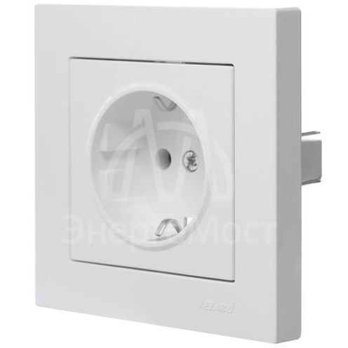 Розетка 1-м СП Vesna с заземл. ПБТ механизм бел. LEZARD 742-0288-122B
