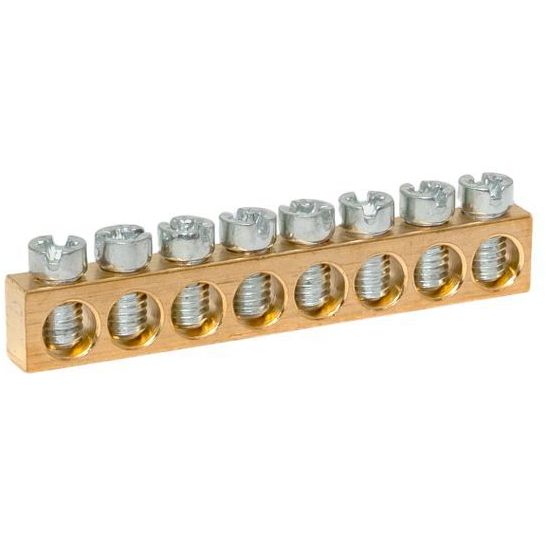 Шина PEN &amp;quot;ноль-земля&amp;quot; (6х9мм) 8 отв. для щитов Nova Unix Unix65 EKF nv-k8