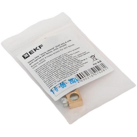 Шина PEN &amp;quot;ноль-земля&amp;quot; (6х9мм) 8 отв. для щитов Nova Unix Unix65 EKF nv-k8