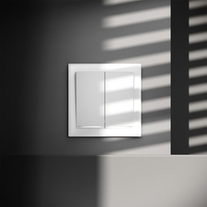 Выключатель 2-кл. СП S70 10А с подсветкой механизм бел. матов. Voltum VLS020202