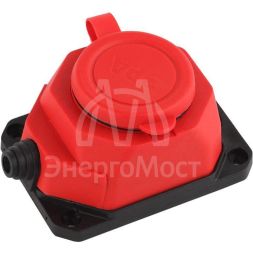 Колодка 1-м с заземл. 16А IP44 K-1e-RED-IP44 каучук красн. Эра Б0044550