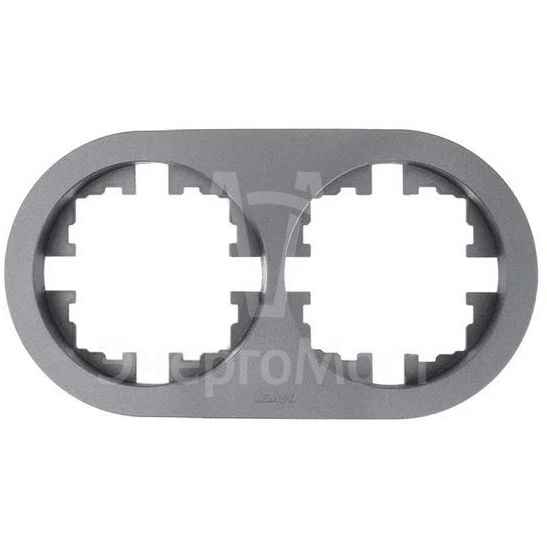 Рамка 2-м OSEN горизонт. круглая сер. матов. LEZARD 744-7400-147