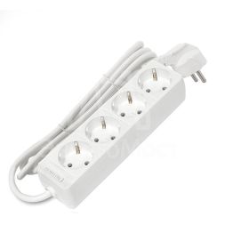 Удлинитель 4х1.5м с заземл. 16А IP20 3.5кВт ПВС 3х1 бел. DOMTOK 2394