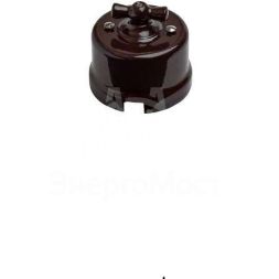 Выключатель проходной поворотный 1-кл. ОП Лизетта 10А IP20 ретро 4 полож. ABS-пластик корич. Bironi B1-201-22